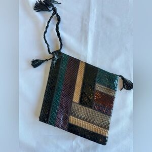 Vintage Palozzio Multicolor Snake Patchwork Leather Purse